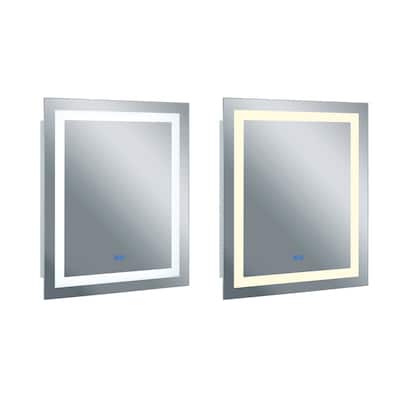 36" x 36" Abril Matte White Square LED Wall Mirror