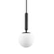 preview thumbnail 13 of 14, Padana Mid Century Modern Globe Pendant Light Opal Glass Hanging Light Fixture - N/A