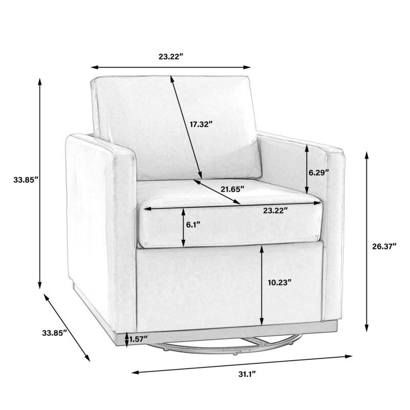 Modern Upholstered Swivel Armchair for Living