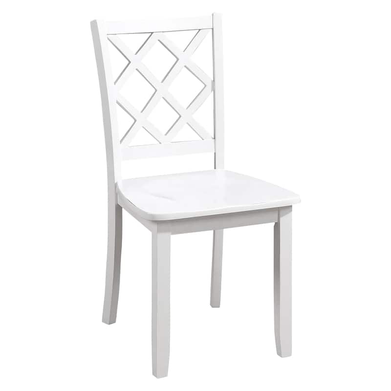 Farmhouse White Rectangular Wood 5-piece Dining Table Set
