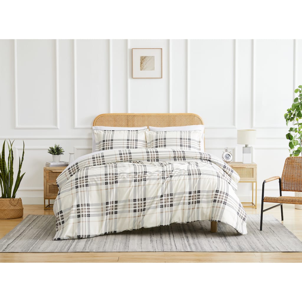 Vilano Choice Ultra-Soft Plaid Down Alternative 3-piece Comforter Set