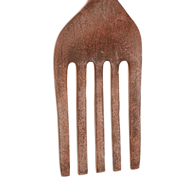 Aluminum Metal Large Knife, Spoon, and Fork Utensils Wall Decor (Set of 3) - Silver or Copper