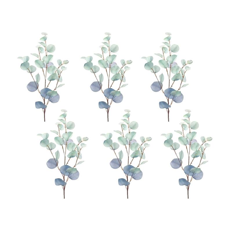 Eucalyptus Artificial Sprays - 34" - Blue and Green - Set of 6