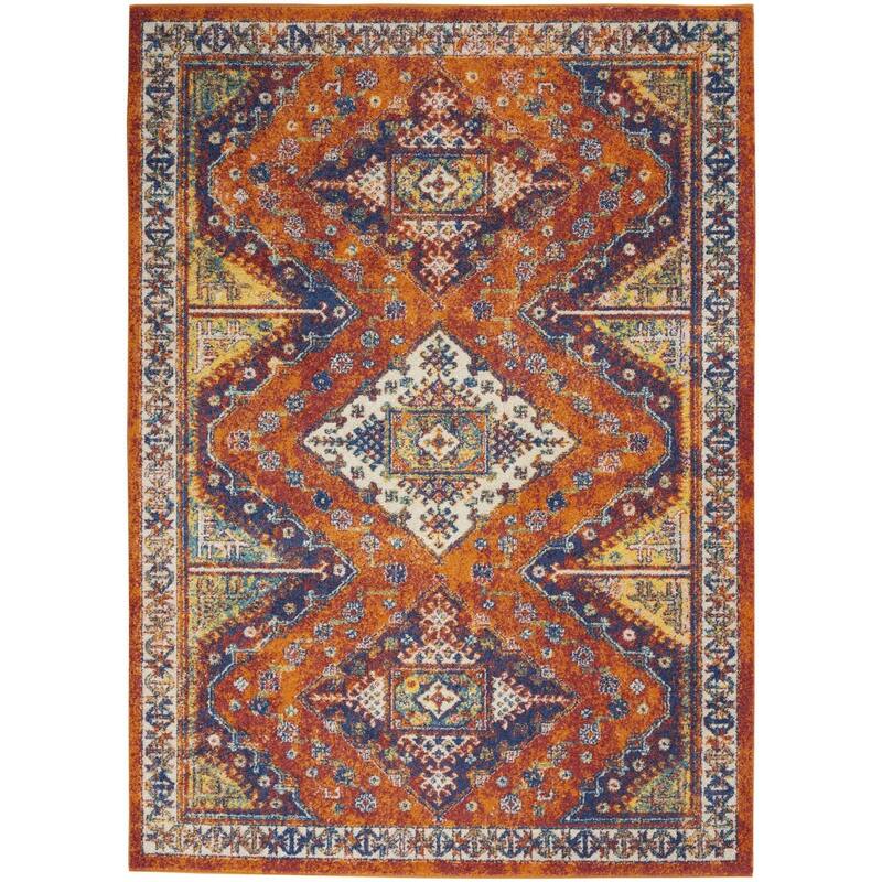 Juboc Power Loomed Geometric Modern Low Pile Area Rug By HomeRoots - 87' X '63' X '0.25