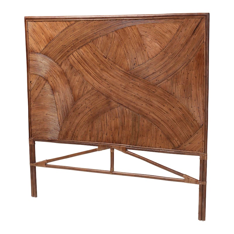 Elettra Bohemian Dark Brown Rattan Standalone Headboard - Queen
