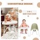 preview thumbnail 17 of 21, 3-in-1 Cute Folding High Chair, Perfect Modern Space Saving Highchair with Detachable Double Tray, 3-Point Harness