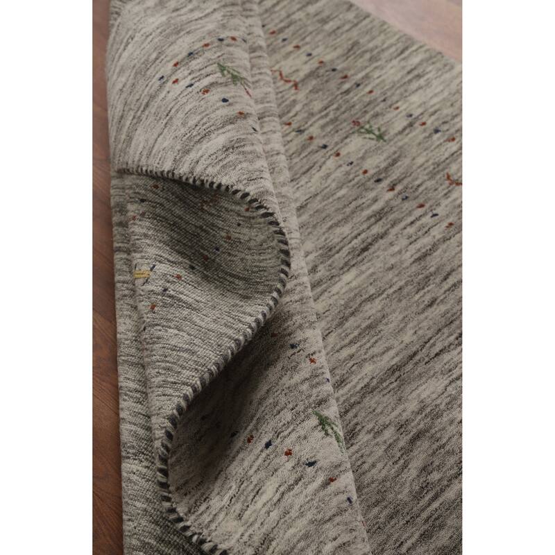 Hand Knotted Oriental 100% Wool Carpet Tribal Animal Pictorial Beige & Ivories Gabbeh Area Rug - 5' 10'' X 4' 1''