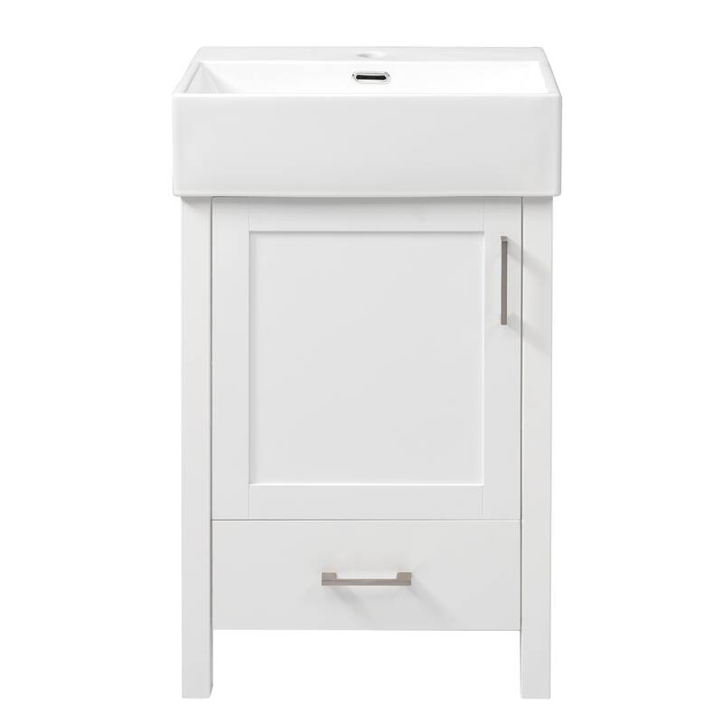GDFStudio - Solis Wood & Ceramic Modern Bathroom Vanity with Sink & Drawer