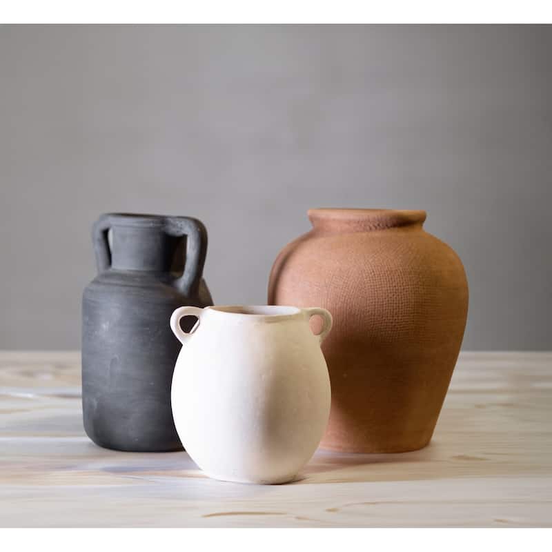 Textured Terracotta Accent Vase - 10.5"