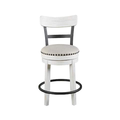 Valebeck White Counter Height Swivel Stool