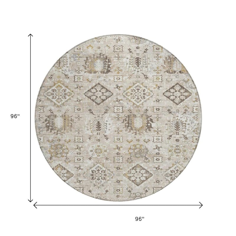 HomeRoots Floral Medallion Traditional Rectangle Outdoor Rug