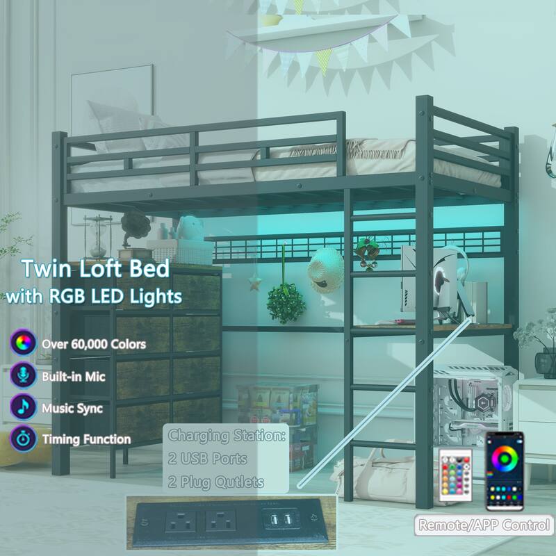Heavy Metal Bunk Beds with Ladder Kids Bed Frame Twin / Twin XL / Full / Queen Size🏕️