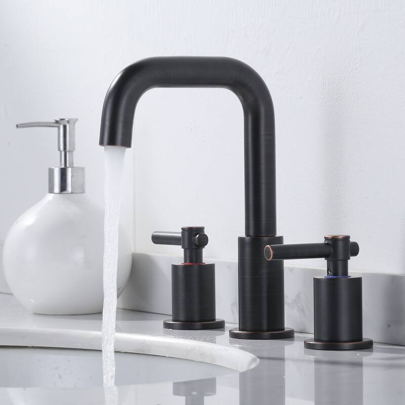 WOWOW 8 in. Widespread Double Handle Bathroom Faucet
