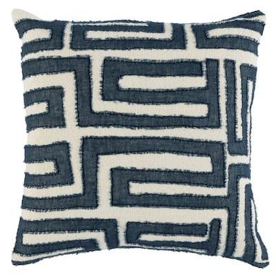 Kosas Home Mia Knitted 22" x 22" Throw Pillow, Blue Ivory