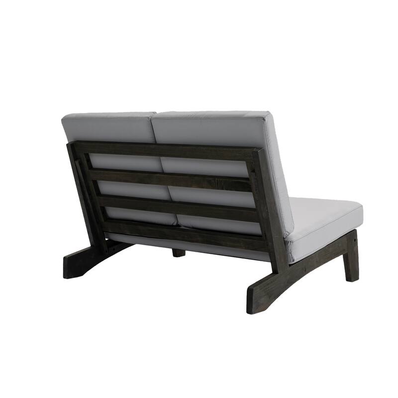Sectional Wood Furniture 2 Seat Armless Patio Sofa