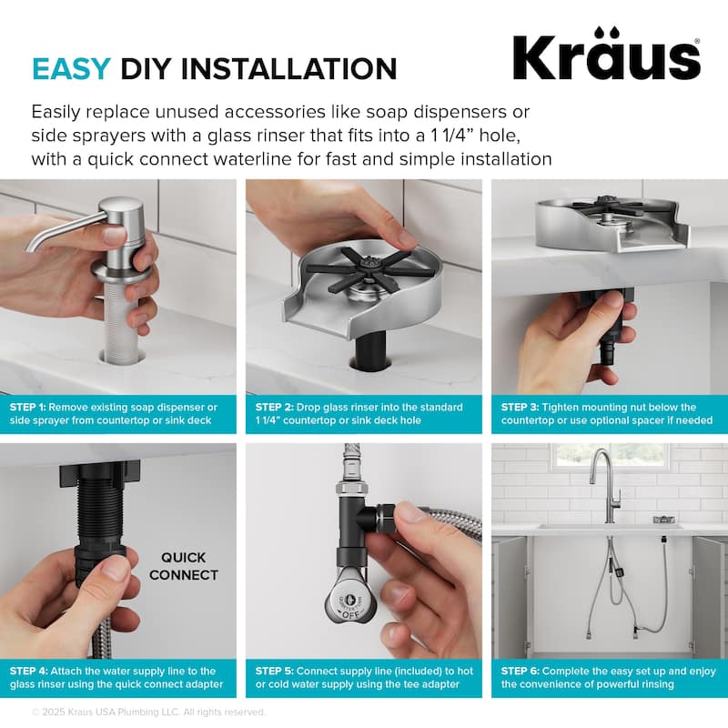 KRAUS CleanMate Glass Rinser for Kitchen Sink