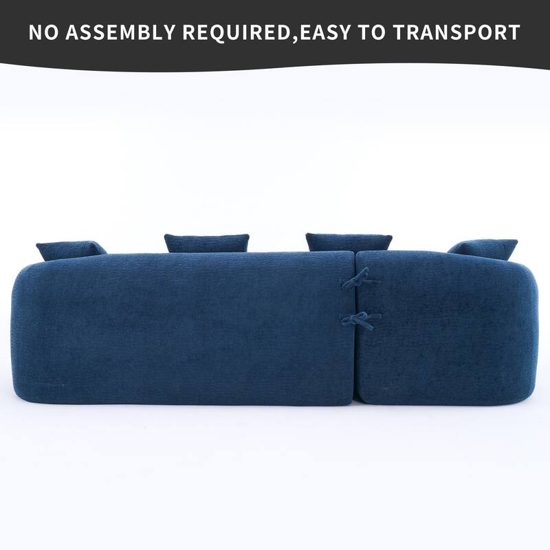 Full Compression Sponge L-Shape Sectional Sofa with Curved Chaise