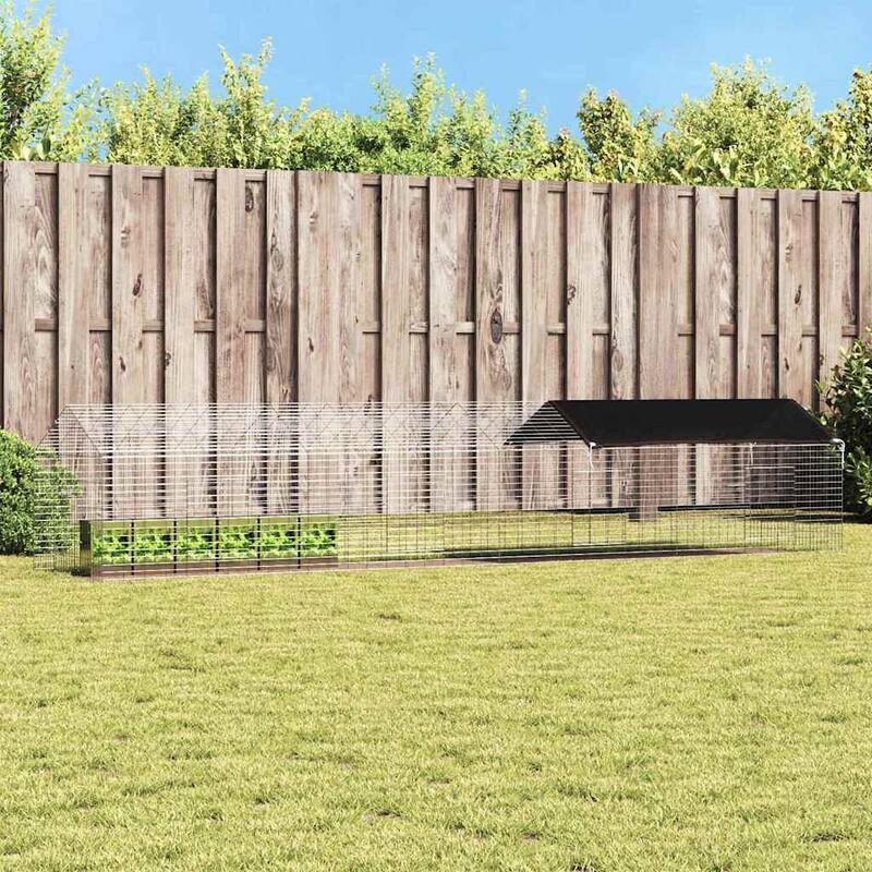 vidaXL Rabbit Cage Silver 400 x 78 x 78 cm Galvanised Steel - Silver-157.48 in