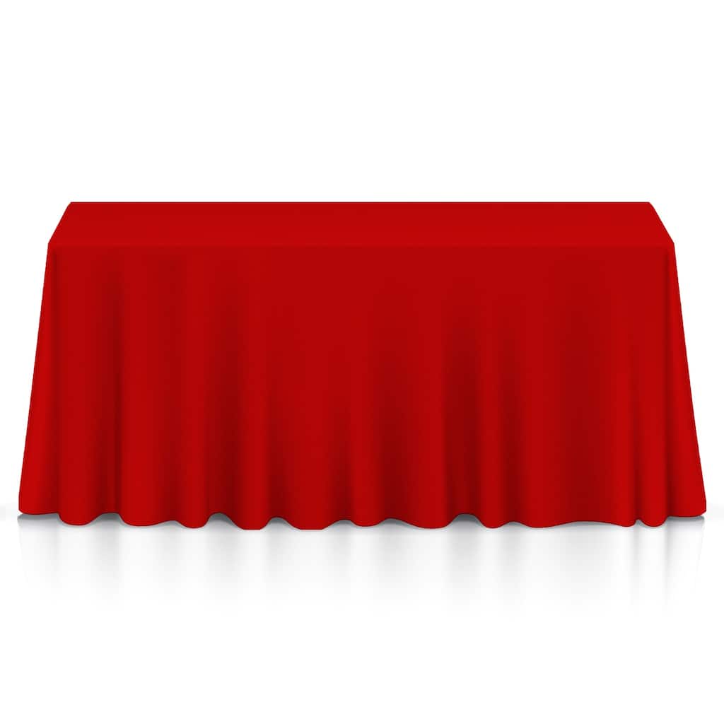 90 x 156in 10pk Rectangular Polyester Tablecloths Red