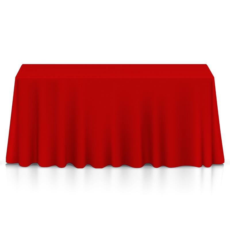 90 x 156in 10pk Rectangular Polyester Tablecloths Red