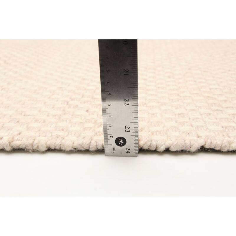 ECARPETGALLERY Braid weave Sienna Beige Wool Rug - 4'11 x 7'10