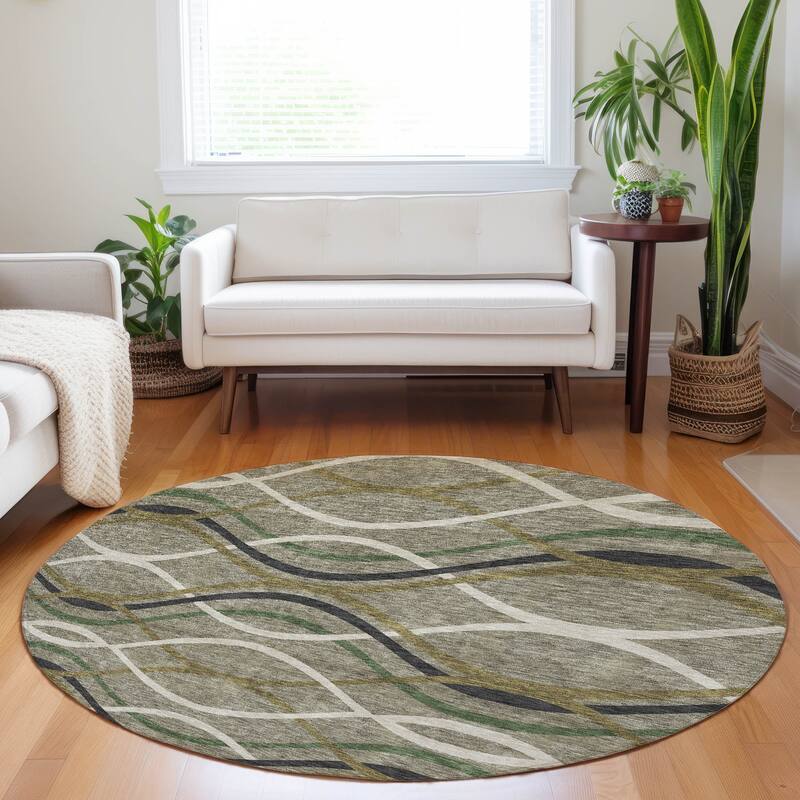 Premium Washable Super Soft Contemporary Dickerson Mayfield Rug - Taupe - 8' x 8'