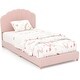 preview thumbnail 1 of 8, Costway Kids Twin Platform Bed Frame Upholstered Twin Size Bed with Pink - See Details