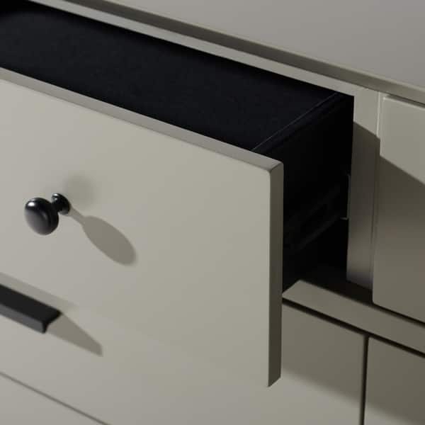 madden retro dresser SAFAVIEH Madden Gray/Brass 6 Drawer 56 in. Wide Dresser SFV2100E