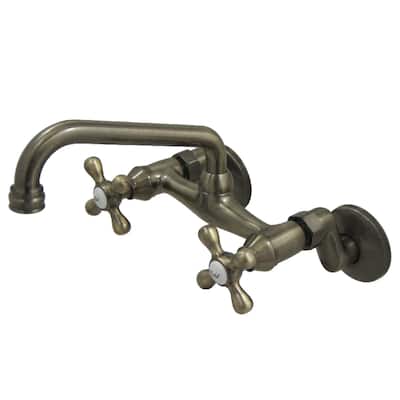 Traditional Two Handle Wall Mount Kitchen Faucet