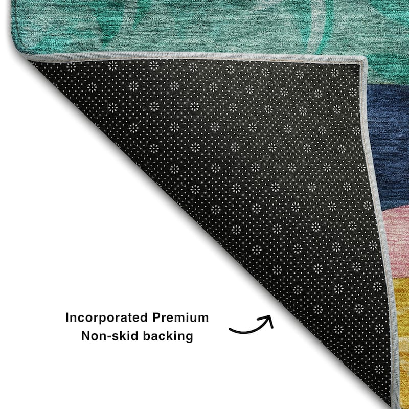Premium Washable Super Soft Contemporary Abstract Mayfield Rug