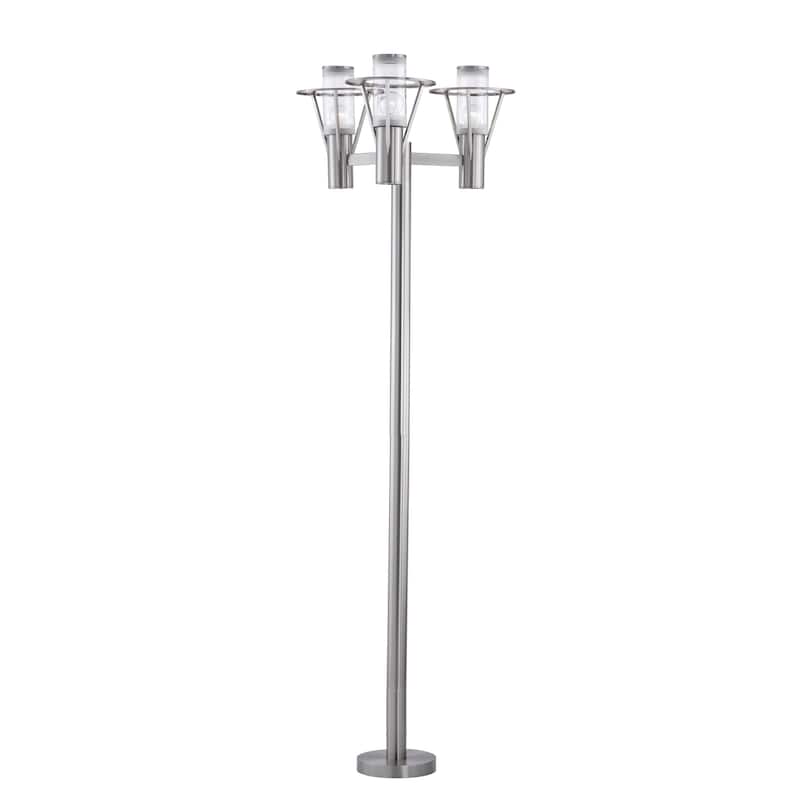 Eglo Belfast 3-light Stainless Steel Outdoor Post Light with Clear Glass - Stainless Steel