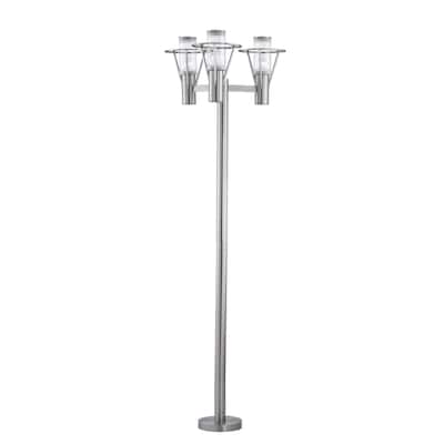Eglo Belfast 3-light Stainless Steel Outdoor Post Light with Clear Glass