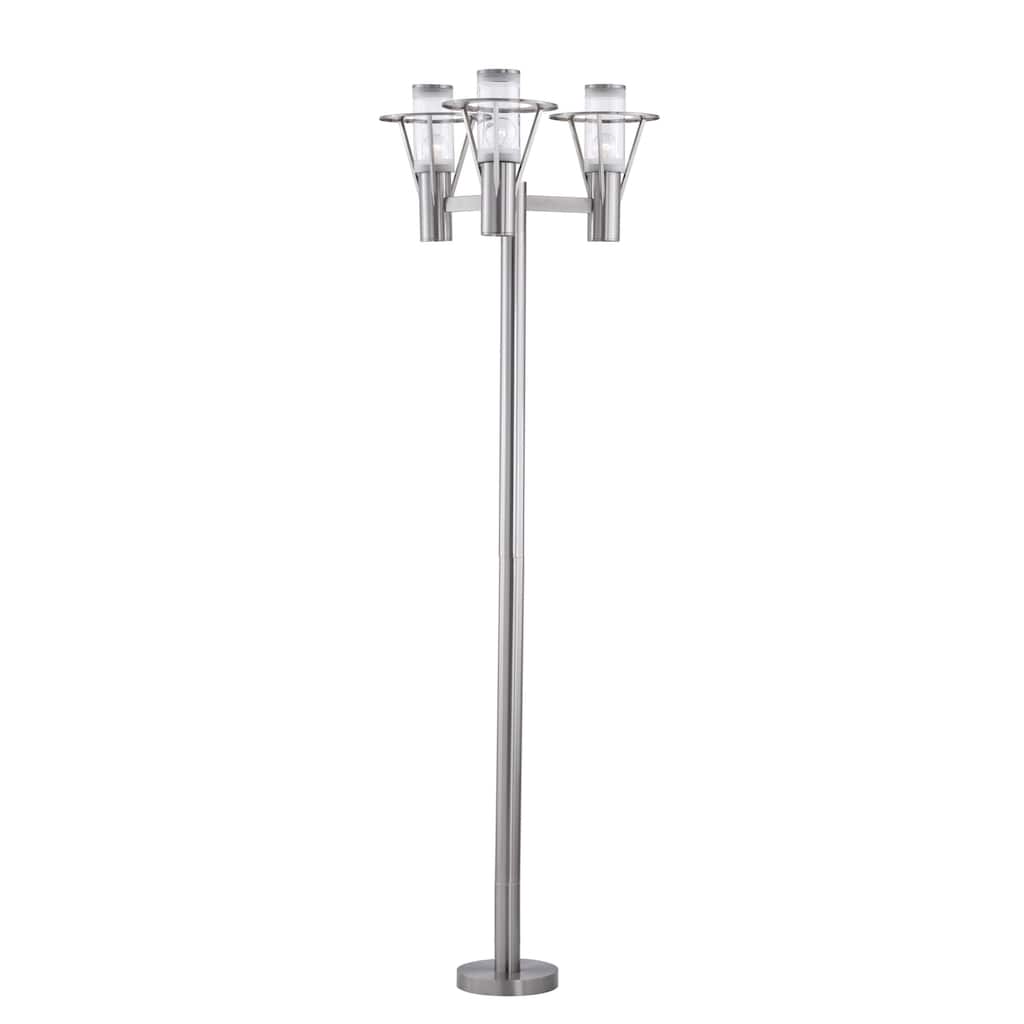 Eglo Belfast 3-light Stainless Steel Outdoor Post Light with Clear Glass
