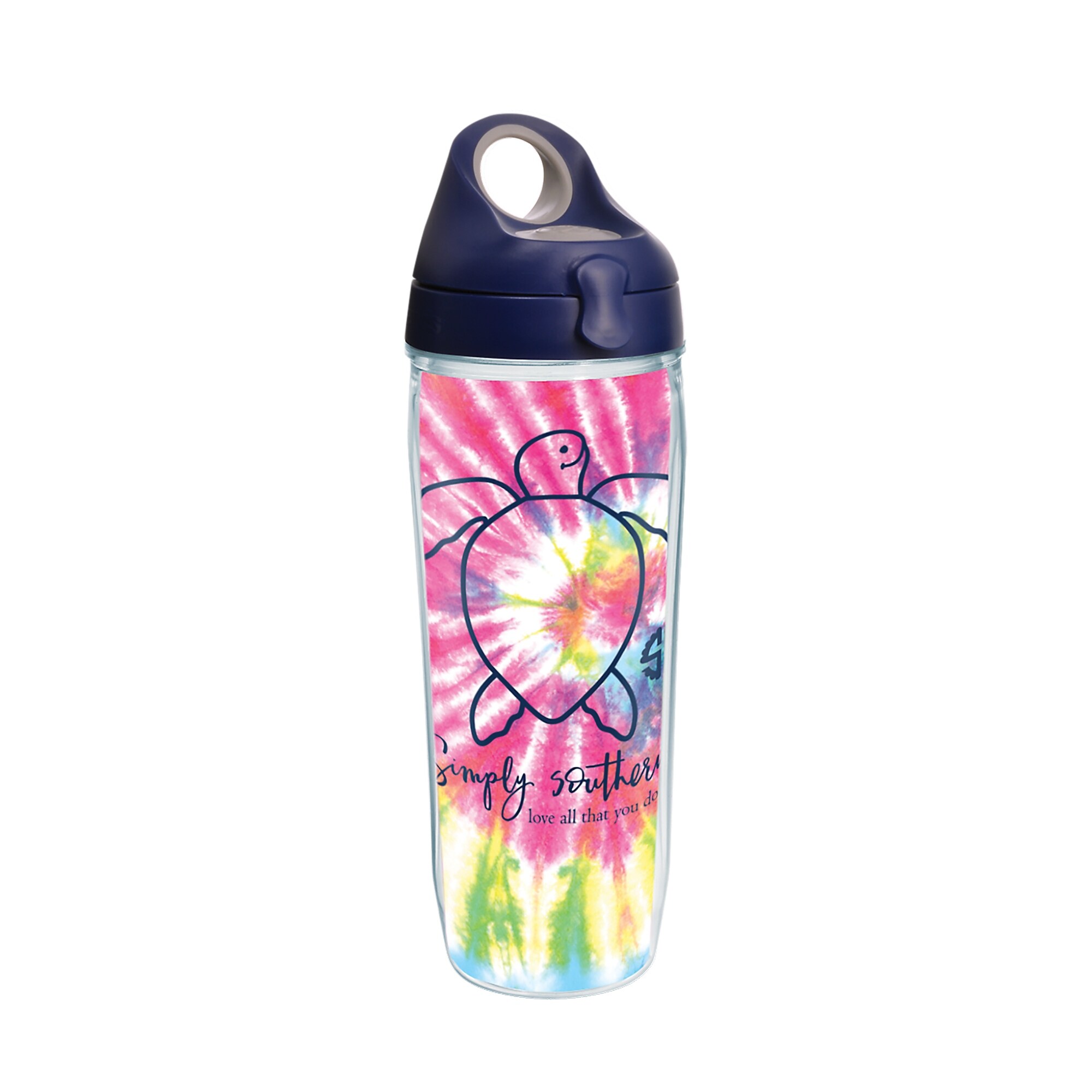Shop Simply Southern Save Turtle Tie Dye 24 Oz Water Bottle With Lid On Sale Overstock 26439632