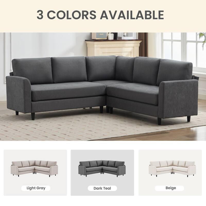 Snow Velvet Sectional Sofa