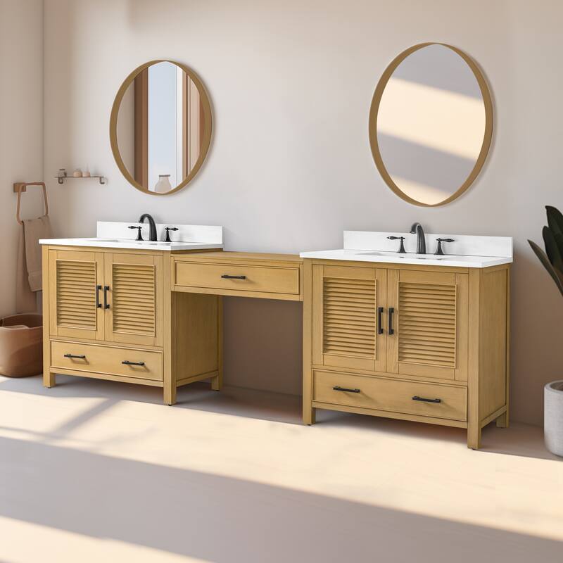 Estate 102" Double Sink Bathroom Vanity Modular Set
