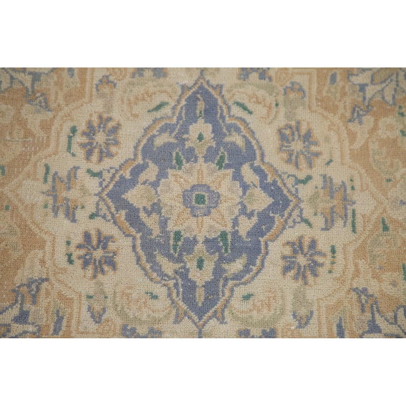 Hand Knotted Oriental 100% Wool Carpet Traditional Floral Peach Mashad Area Rug - 12' 7'' X 9' 4''