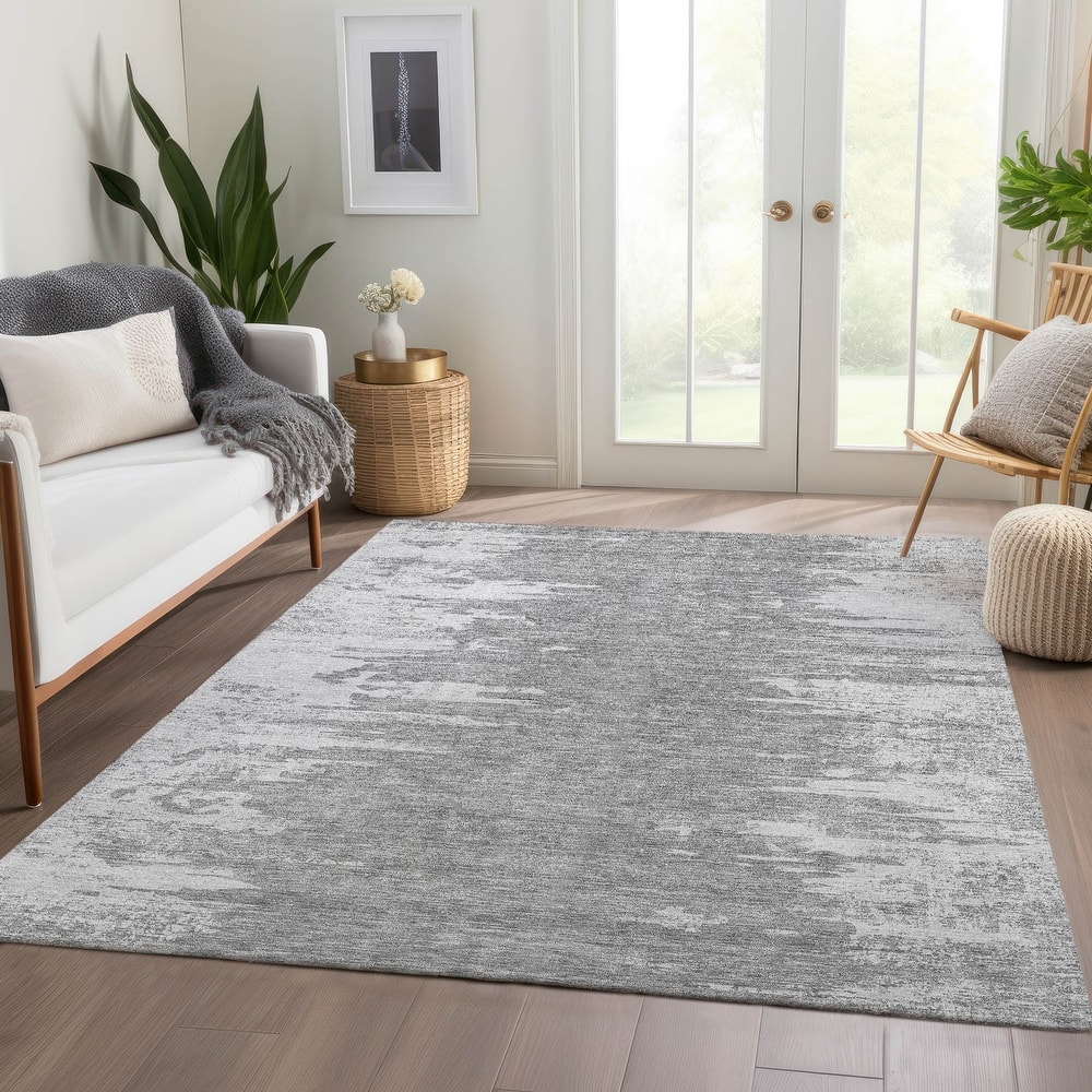 Machine Washable Indoor/ Outdoor Chantille Abstract Ombre Rug