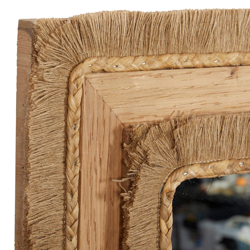 Wood Wall Mirror - Brown - Roche River Decor - 1"W x 26"L x 36"H
