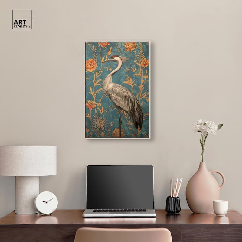Graceful Grus Gaze Canvas by Art Remedy