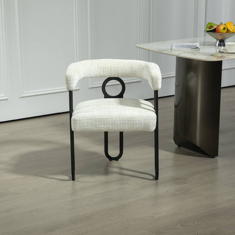 Fabric Upholstered Kitchen Side Dining Chair with Cushion, Backrest, Non Slip Feet for Dining Room Kitchen Living Room Bedroom