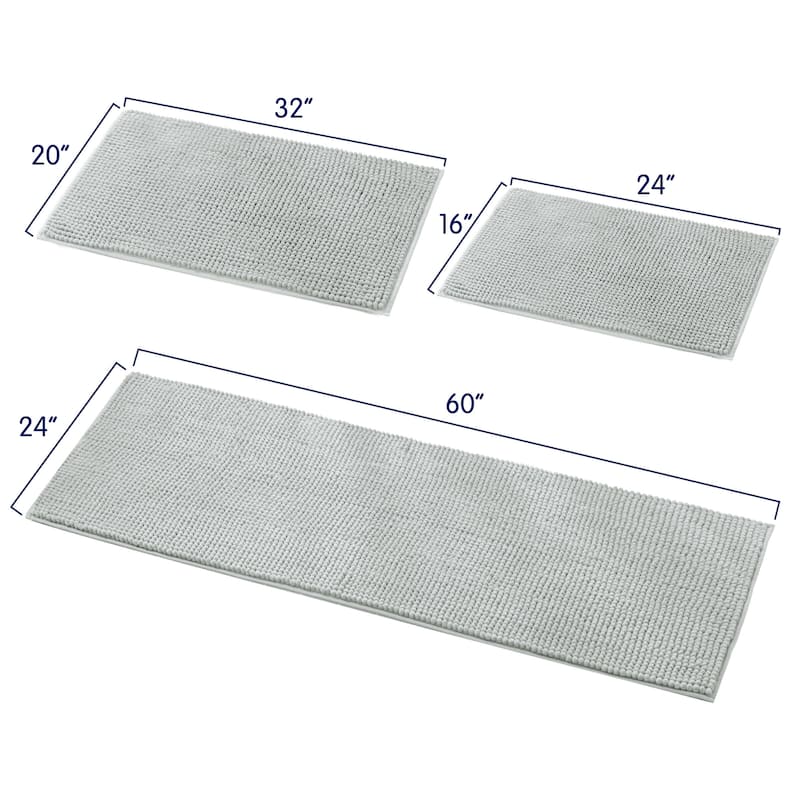 Subrtex Chenille Soft Rugs Super Water Absorbing Shower Mats