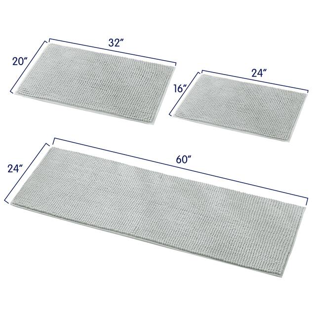 Subrtex Chenille Soft Rugs Super Water Absorbing Shower Mats