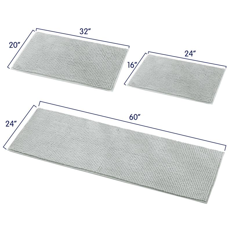 Subrtex Chenille Soft Rugs Super Water Absorbing Shower Mats