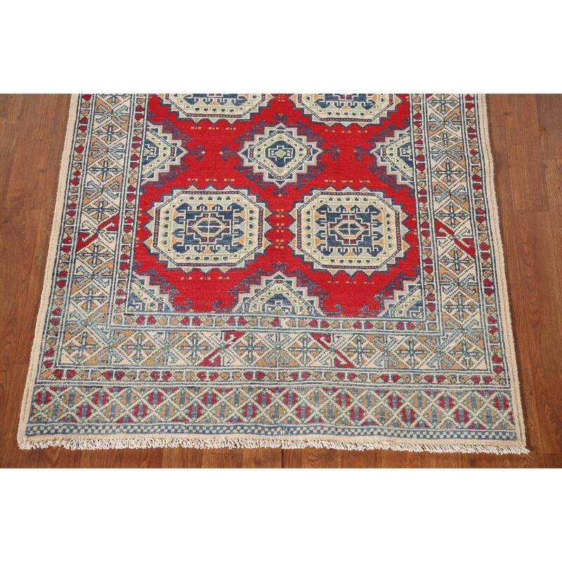Kazak Accent Rug Hand-Knotted Wool Carpet - 3'5"x 4'10"
