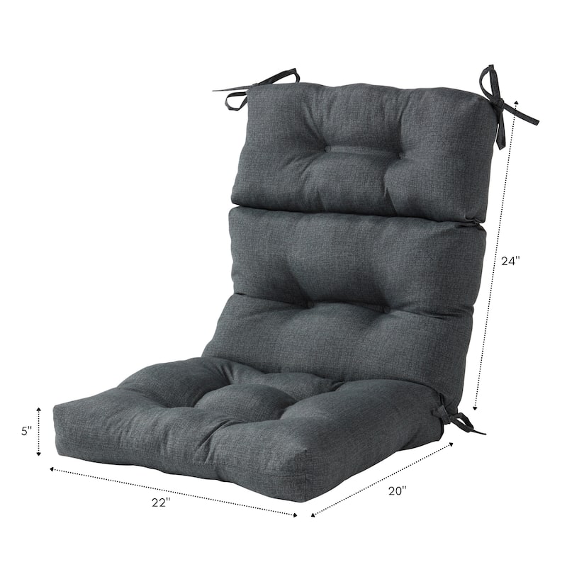 Solid Heathered 44-in x 22-in Outdoor High-Back Chair Cushion (Set of 2) (Cushions Only)