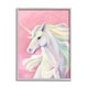 Stupell Pink Unicorn Portrait Playful Rainbow Hair Framed Wall Art ...