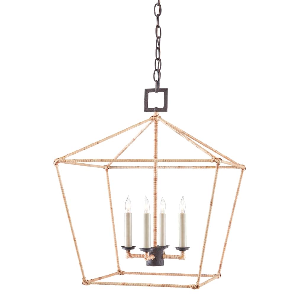 Currey & Company Denison Medium Natural Lantern - 22.5"h x 18"w x 18"d