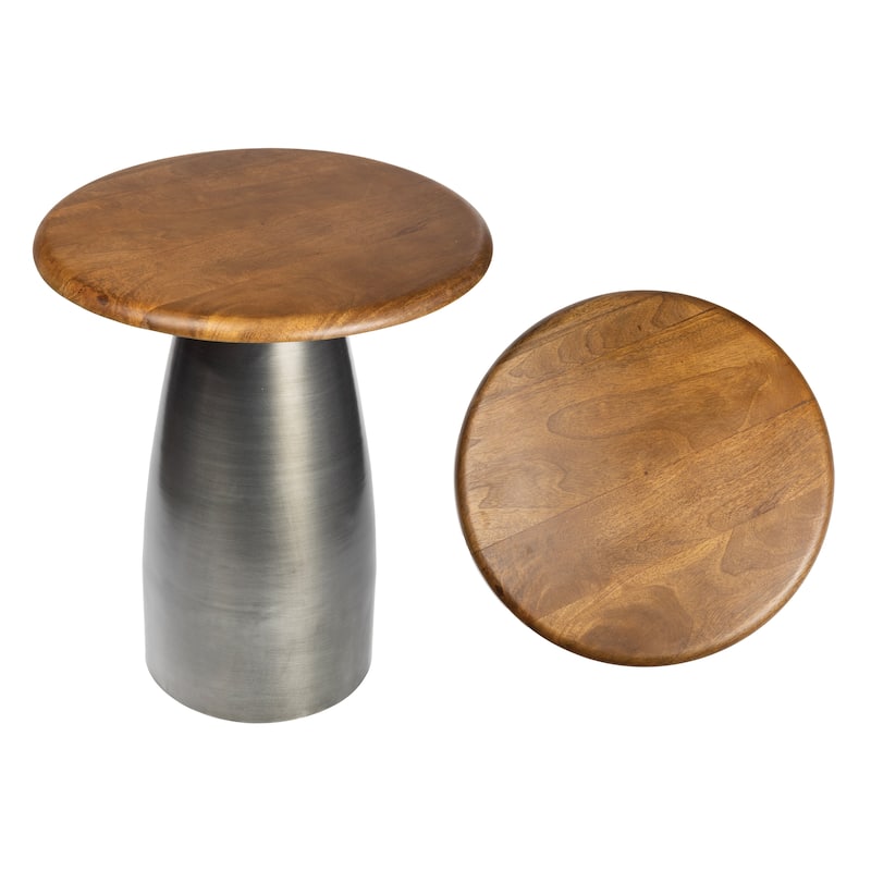 Skye 18" Square Wood/Metal Accent Table - 15.75L x 15.75W x 18H