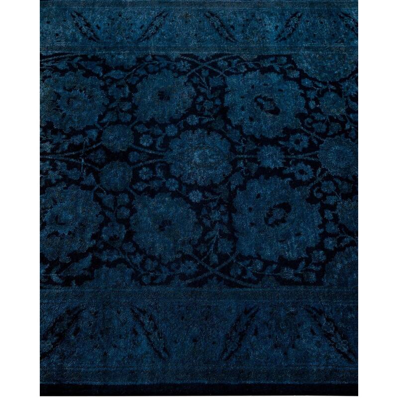 Fine Vibrance, One-of-a-Kind Hand-Knotted Runner Rug - Black, 2' 7" x 10' 0" - 2' 7" x 10' 0"